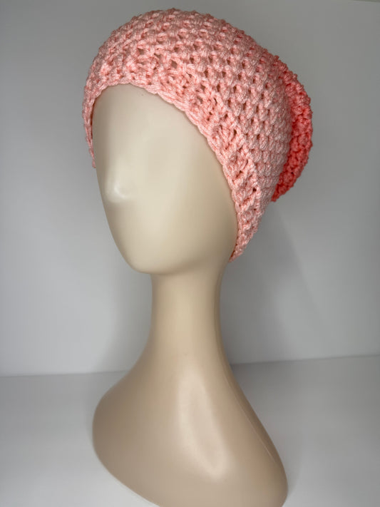Pink/Coral Ombre Slouchy Beanie
