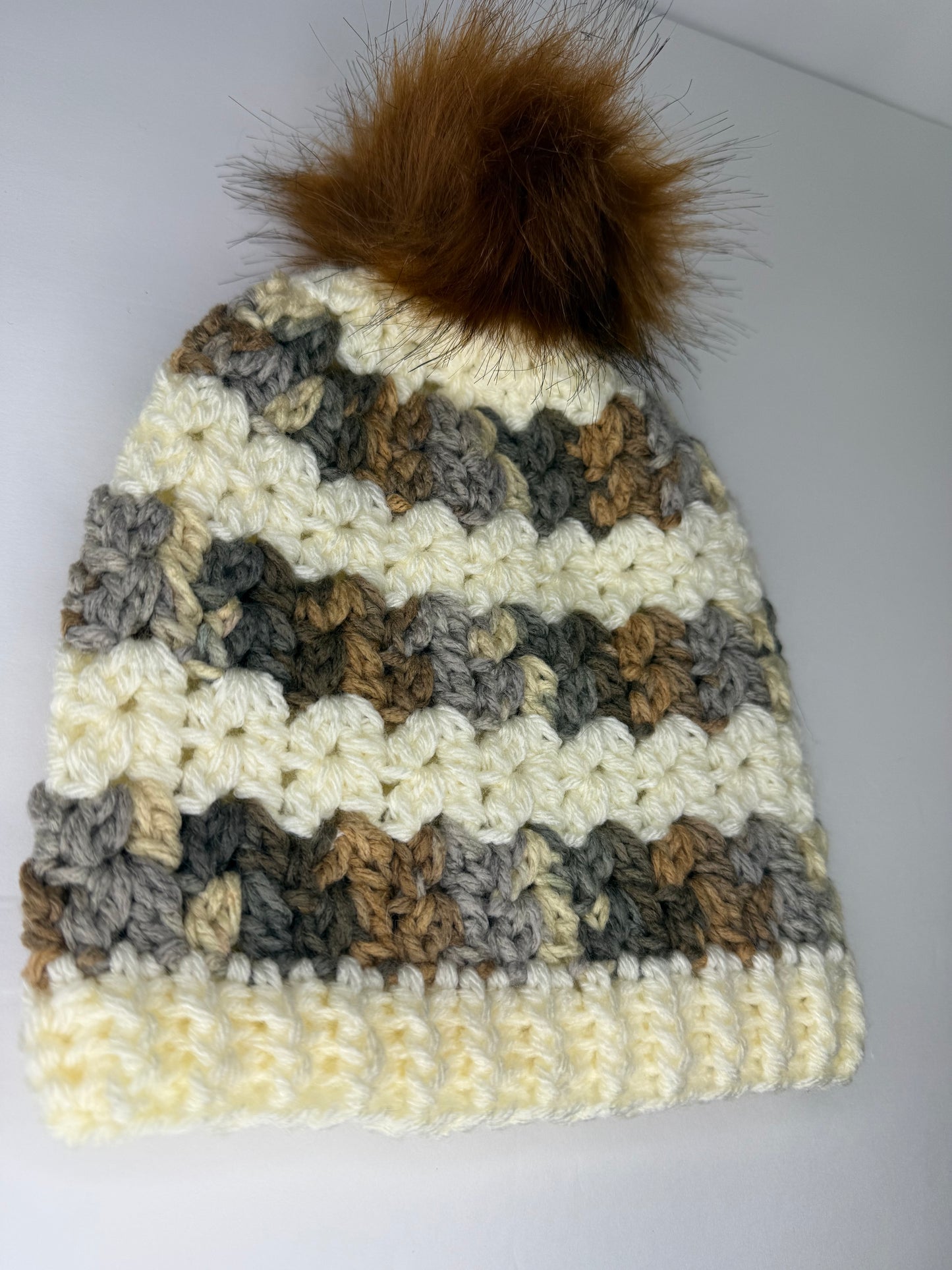 Cream and neutral multi tones beanie