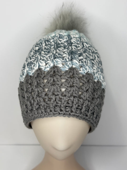 Grey & Blue Beanie