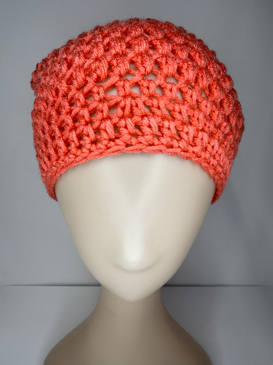Coral Slouchy Beanie