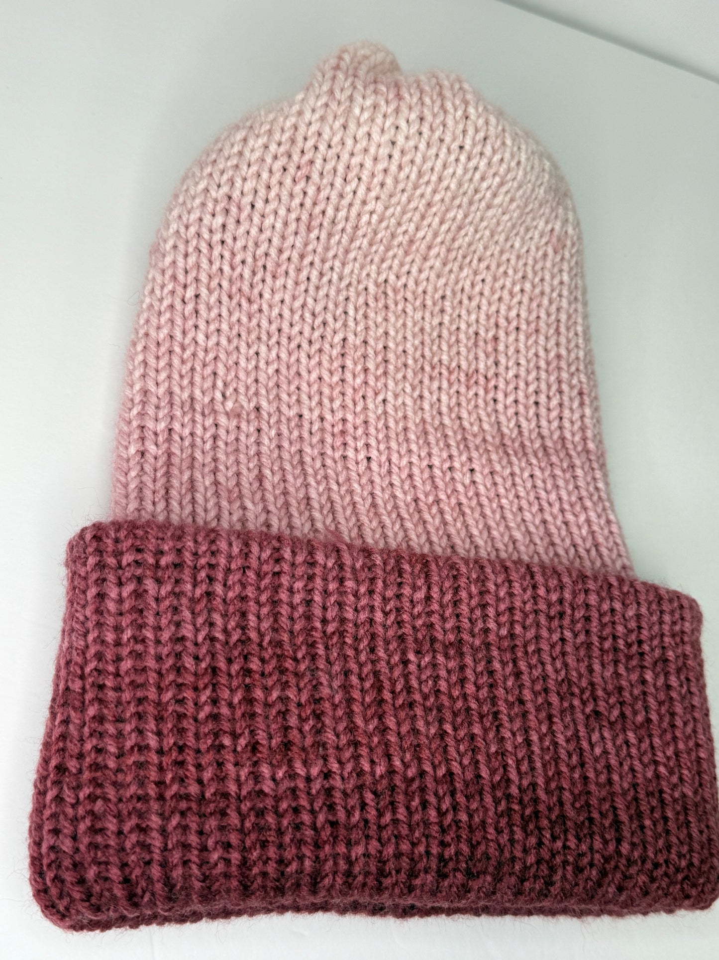 Ombre Berry Knit Beanie Reversible