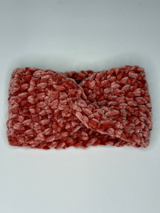 Newborn Coral Velvet headband