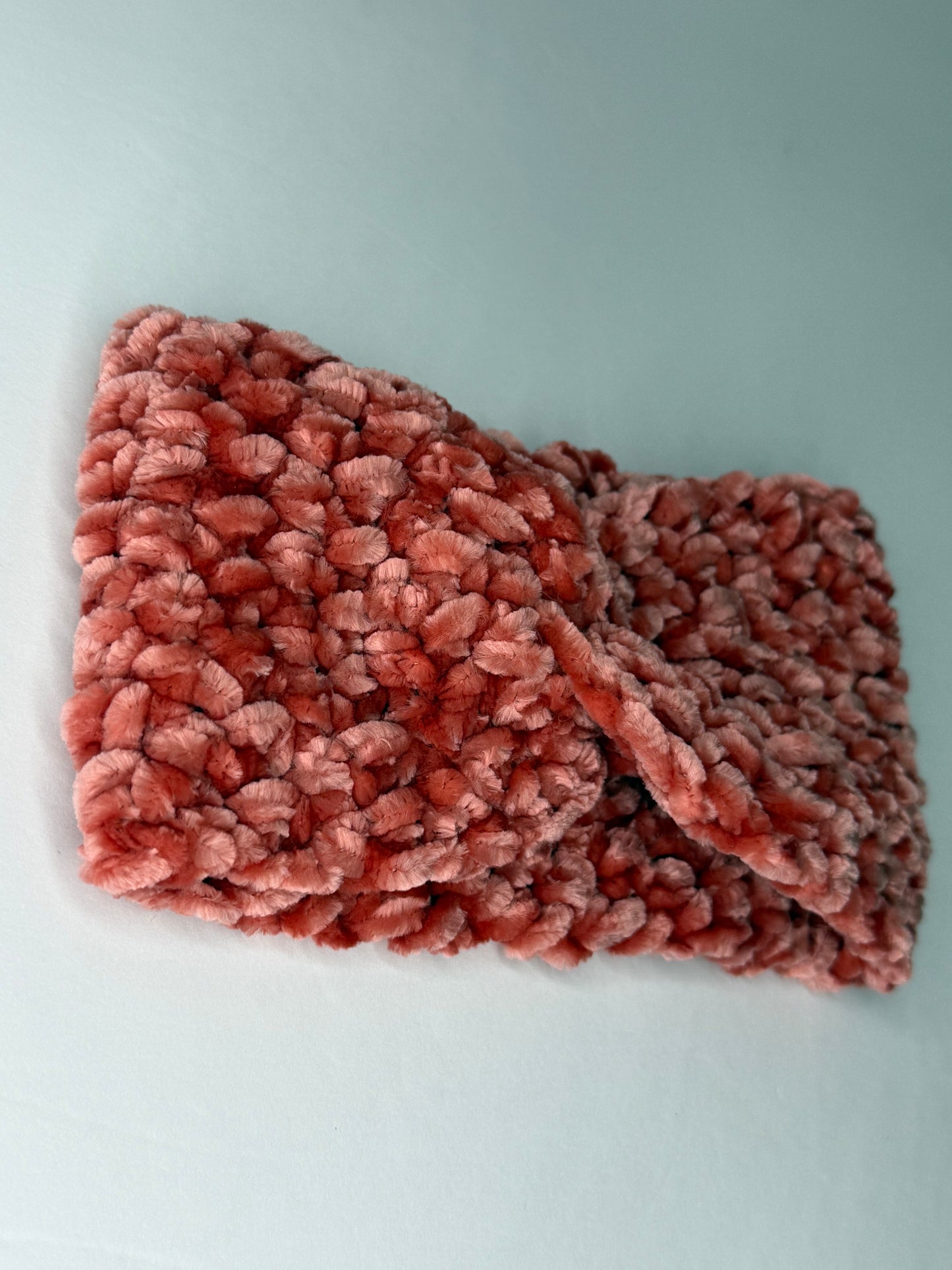 Newborn Coral Velvet headband