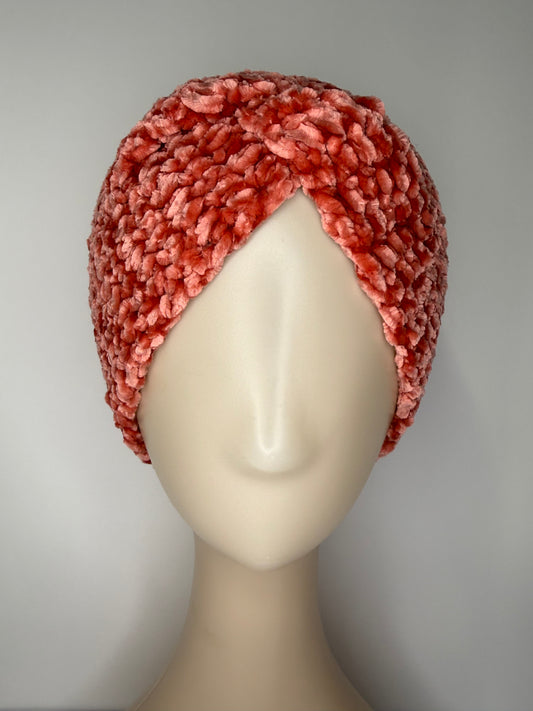 Coral Velvet Earwarmer