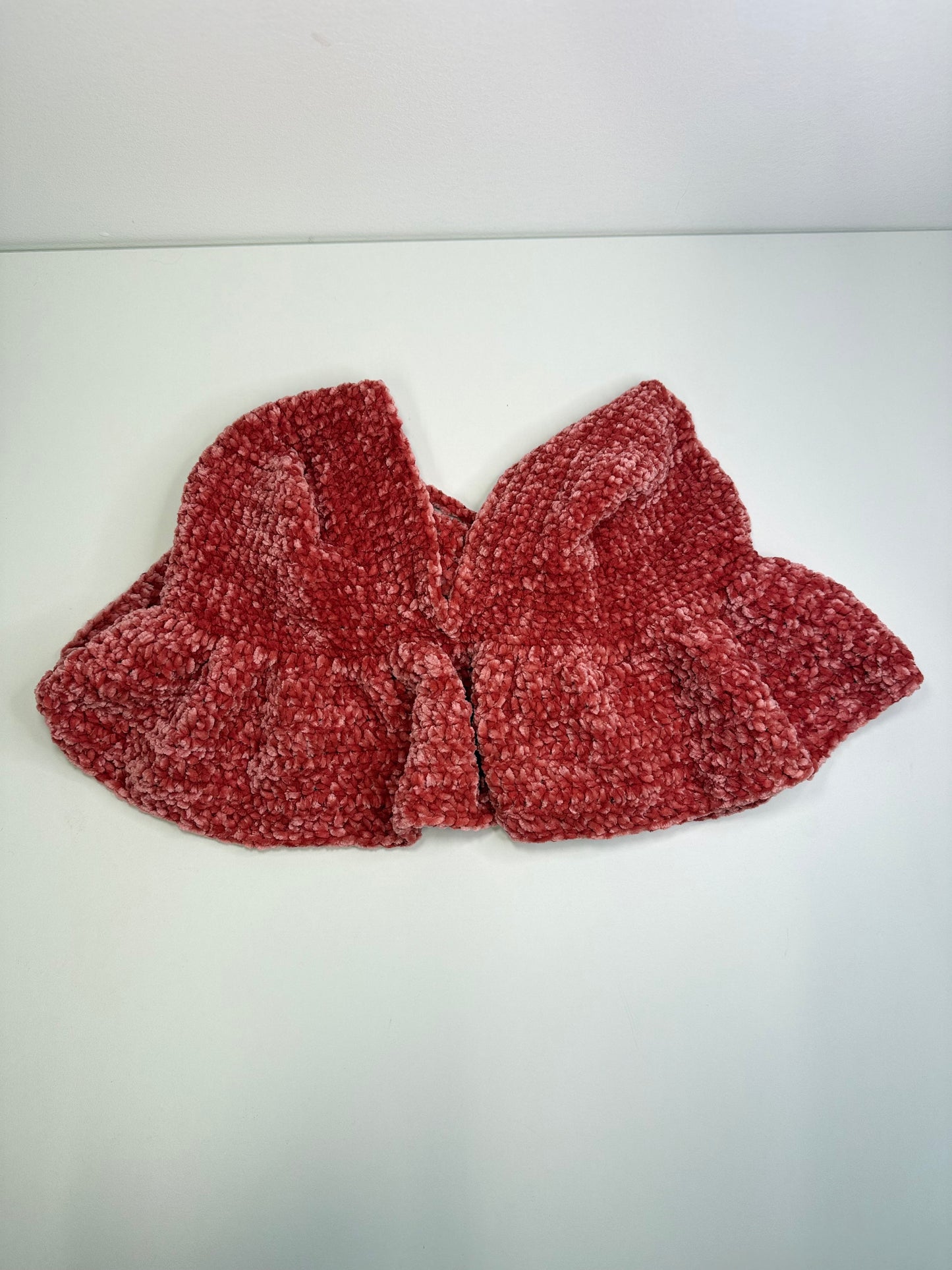 Crochet Velvet Ruffle Top