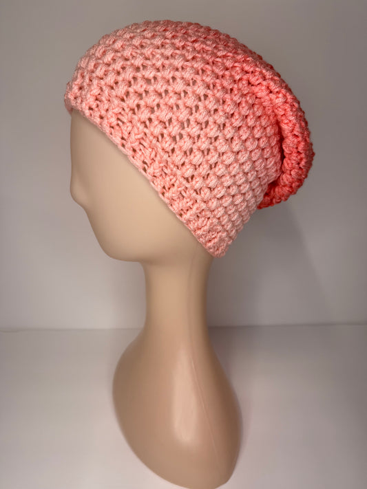 Pink/Coral Ombre Slouchy Beanie