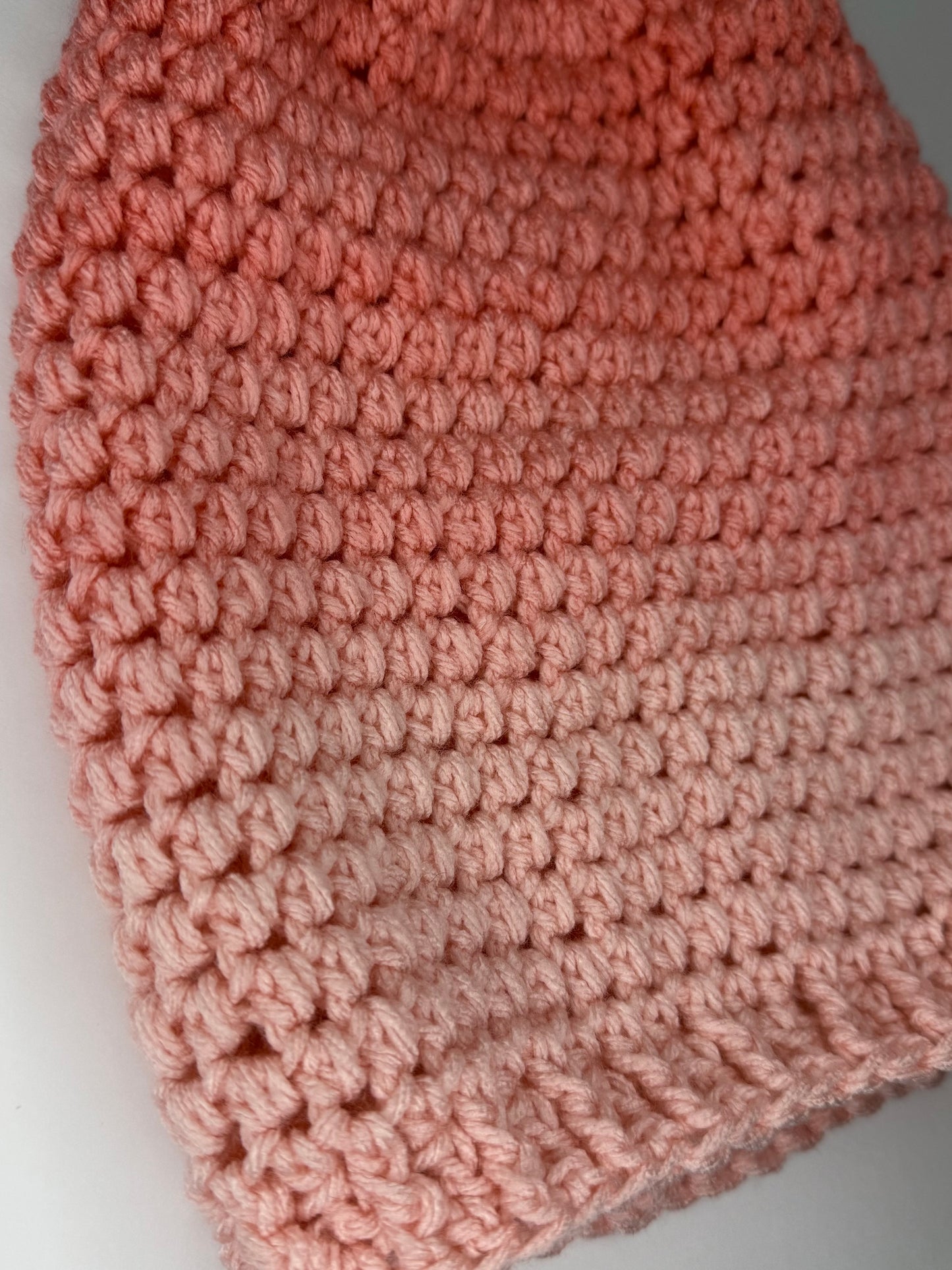 Pink/Coral Ombre Slouchy Beanie