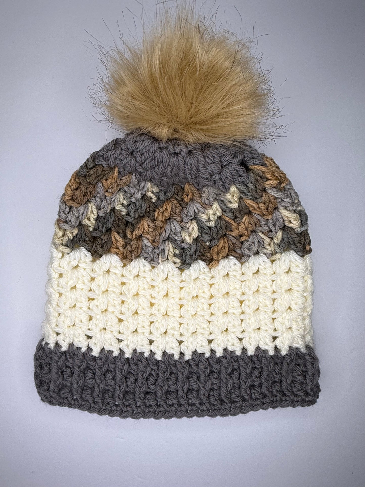 Cream and Neutral Beanie