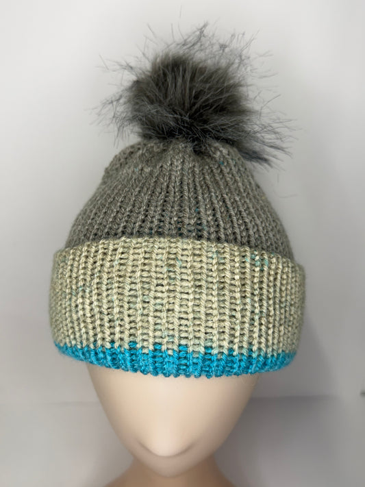 Double Layer Knit Reversible Beanie