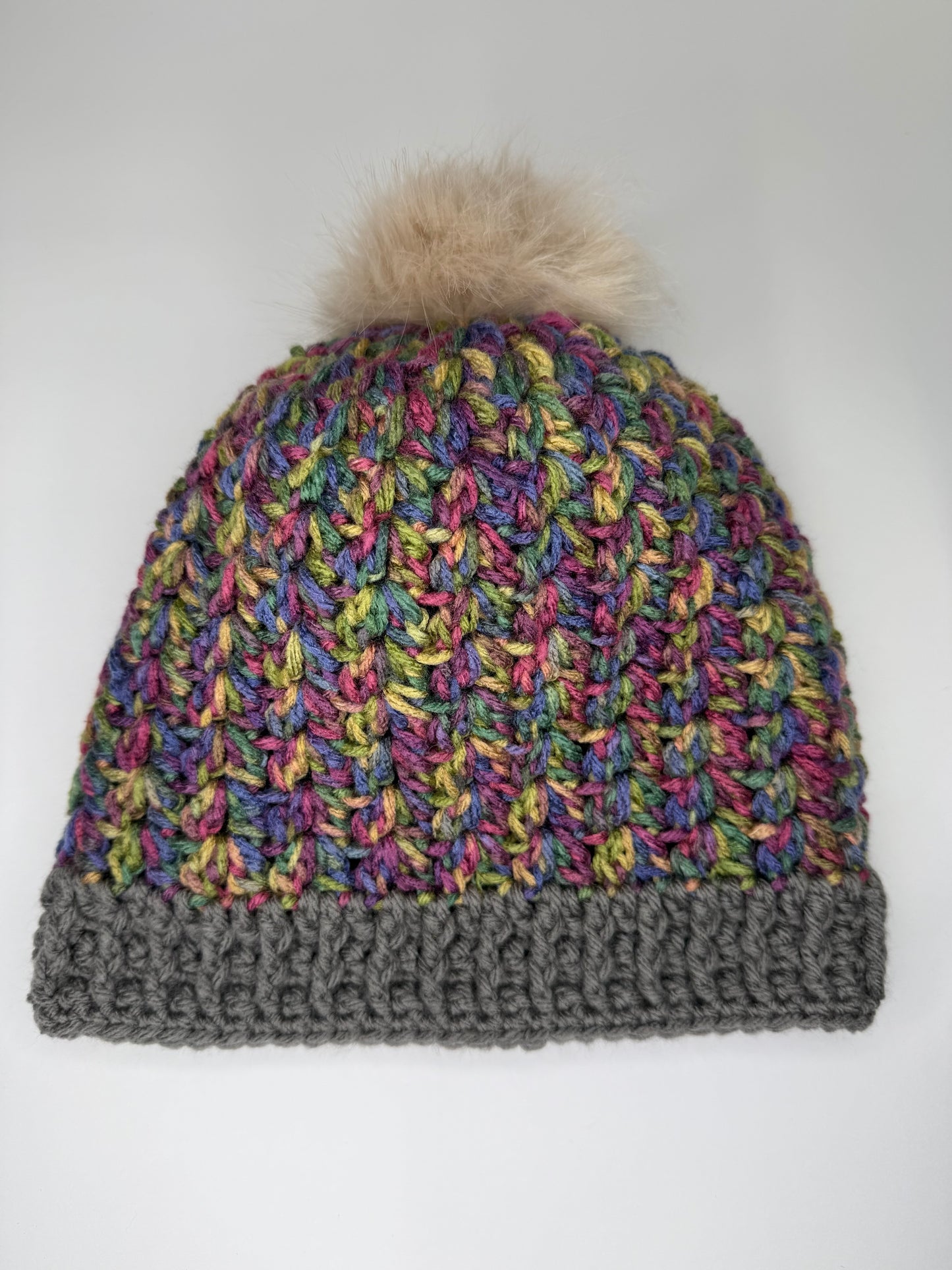 Multi Colors with Grey Beanie