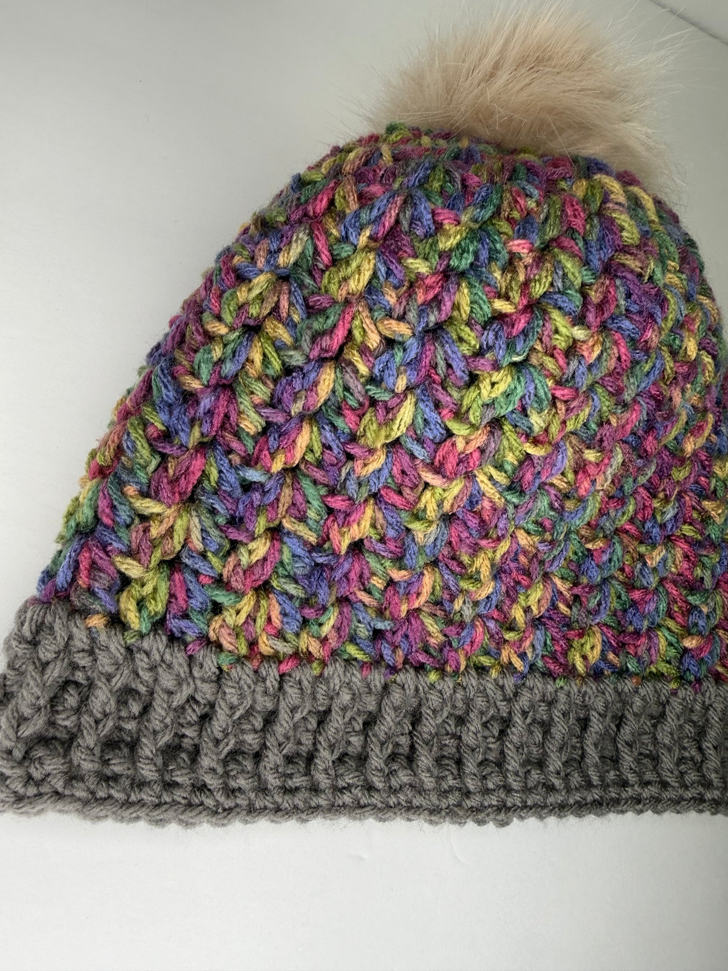 Multi Colors with Grey Beanie
