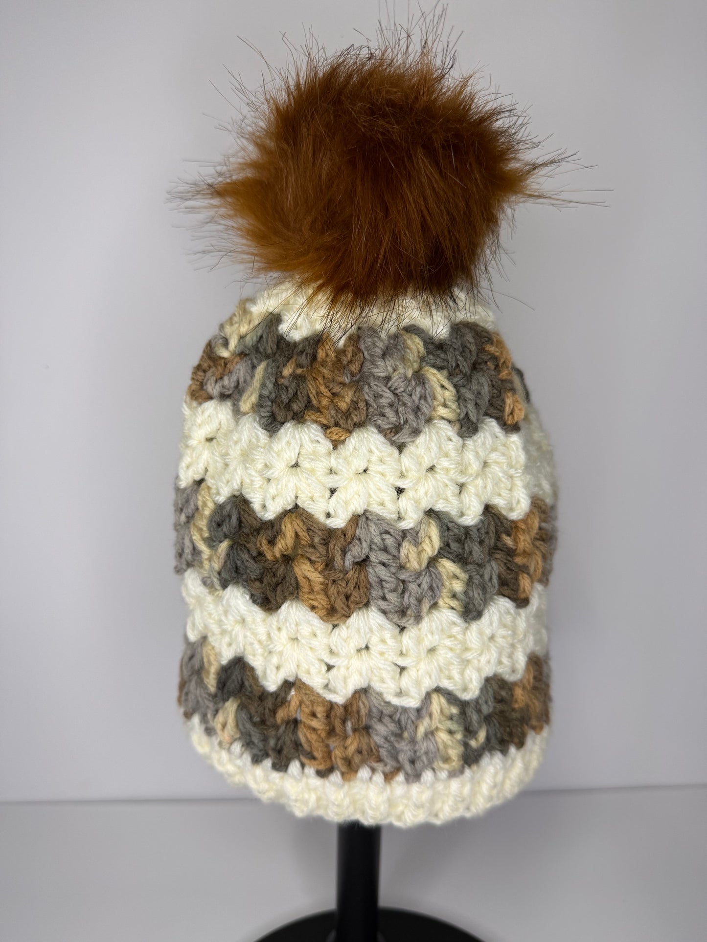 Cream and neutral multi tones beanie