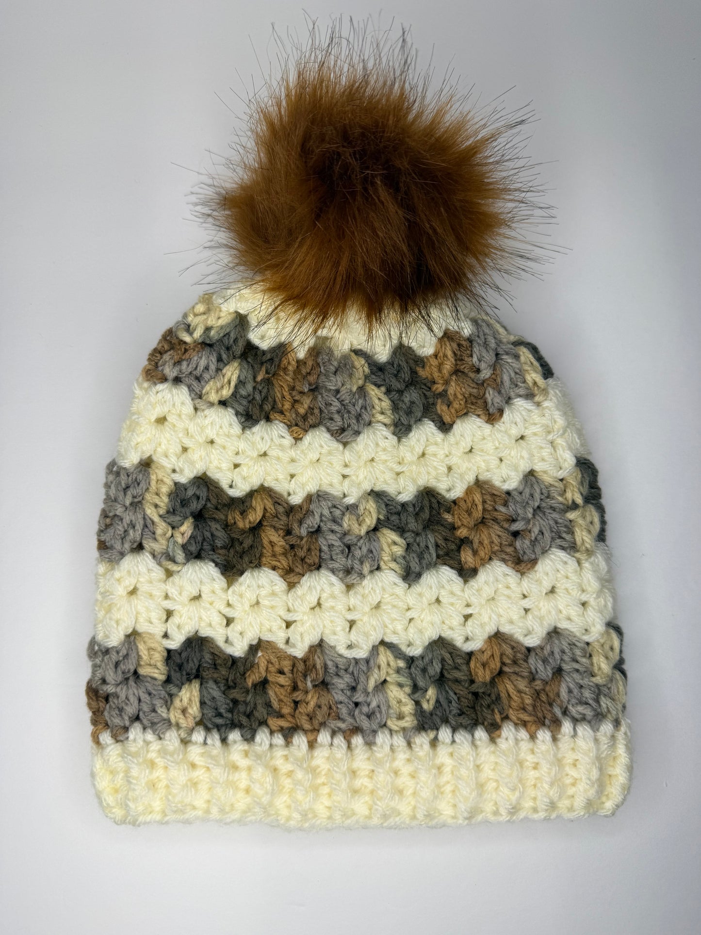 Cream and neutral multi tones beanie