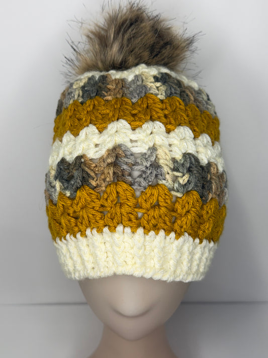 Cream/Gold/Neutral Beanie