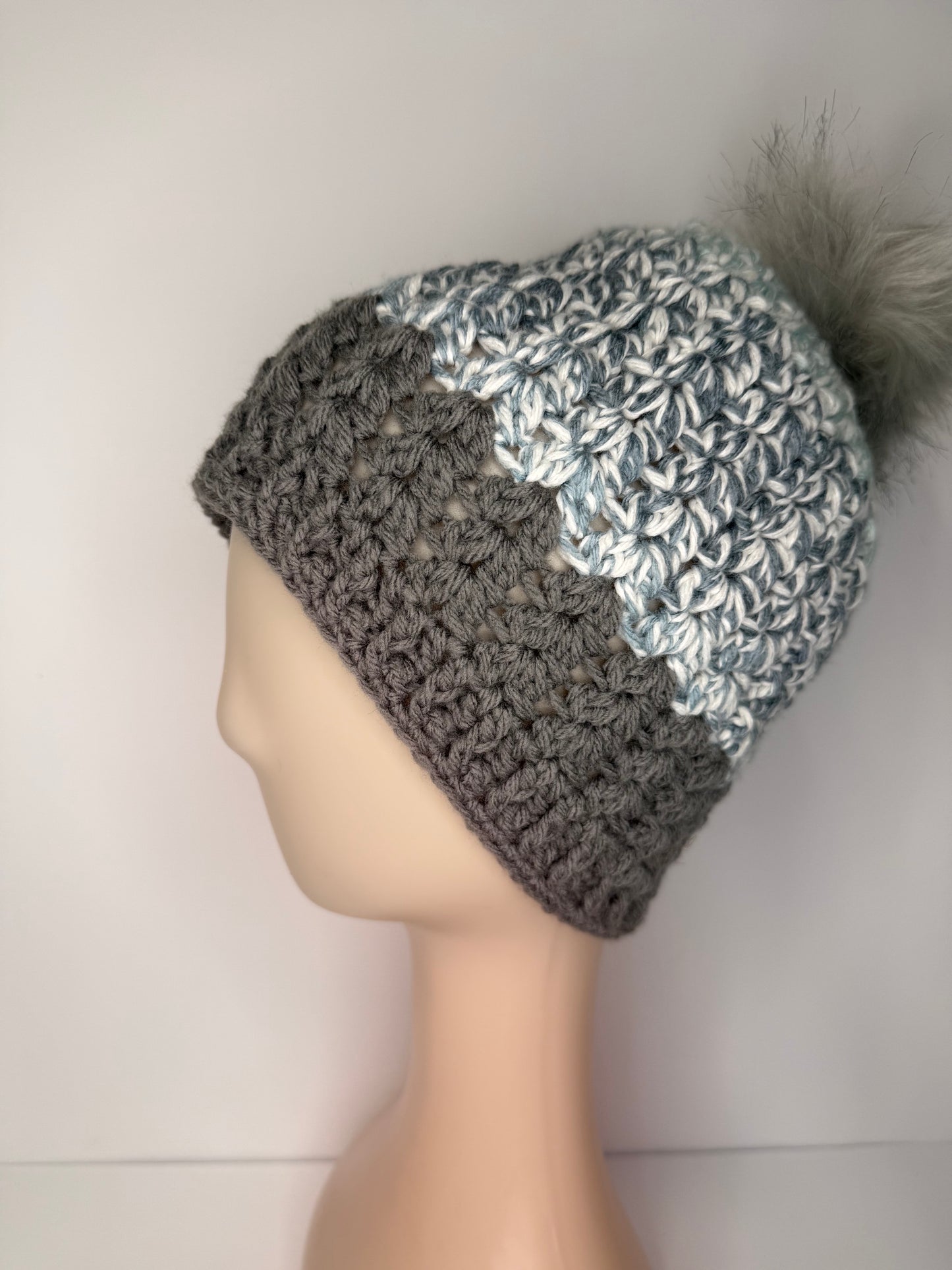 Grey & Blue Beanie
