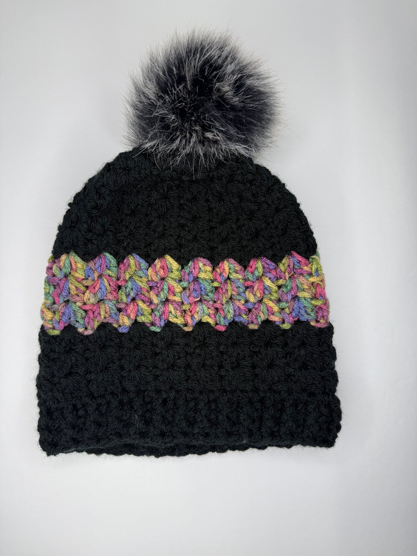Black & Multi Color Beanie