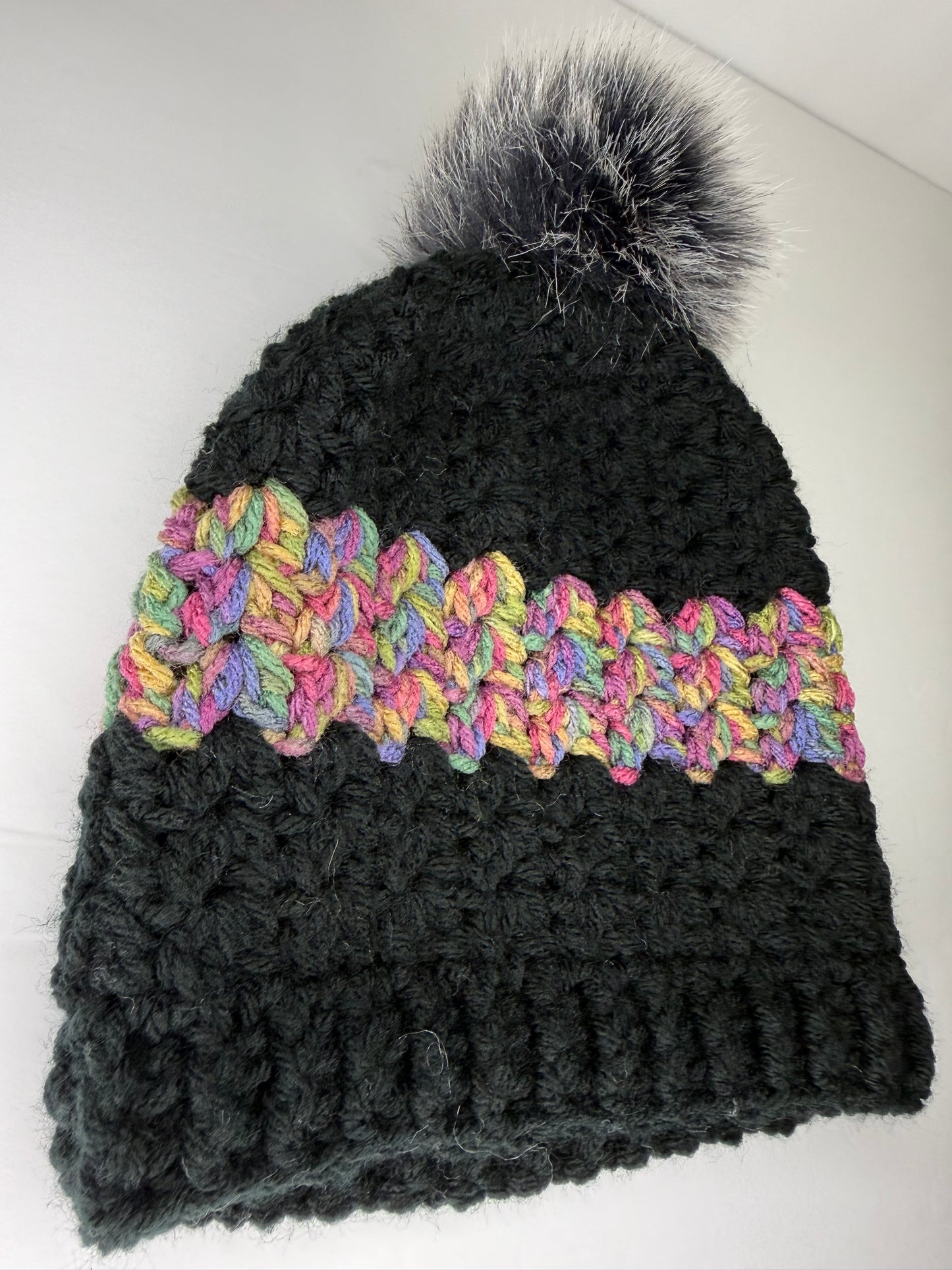 Black & Multi Color Beanie