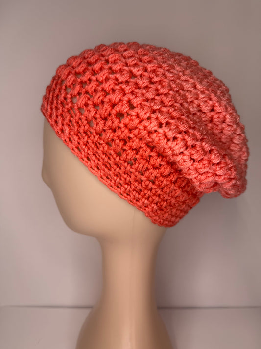 Coral Slouchy Beanie
