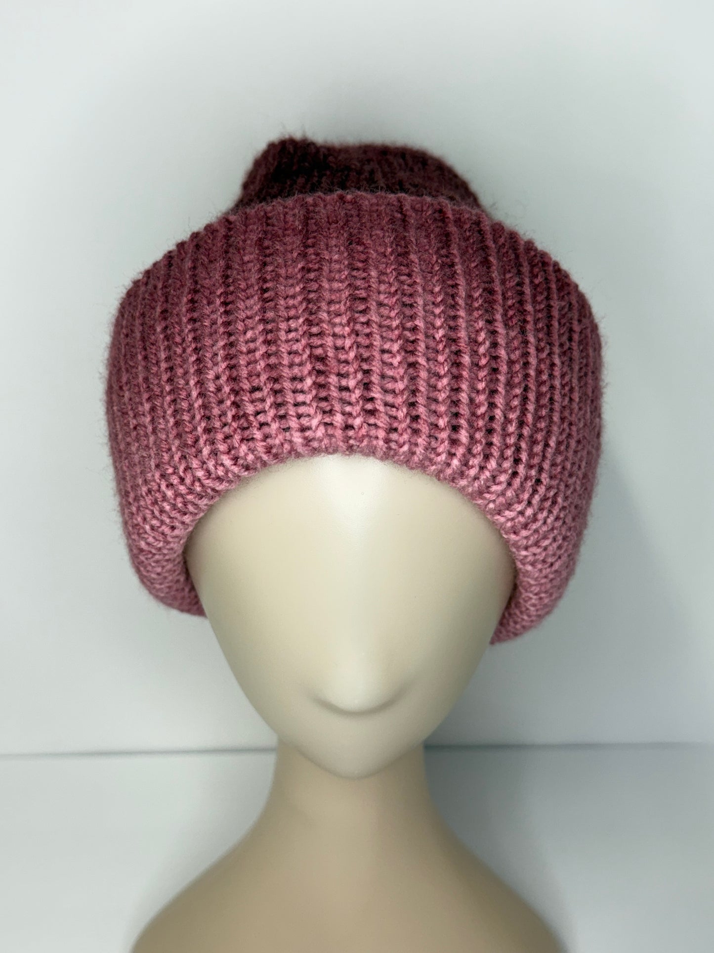 Ombre Berry Knit Beanie Reversible