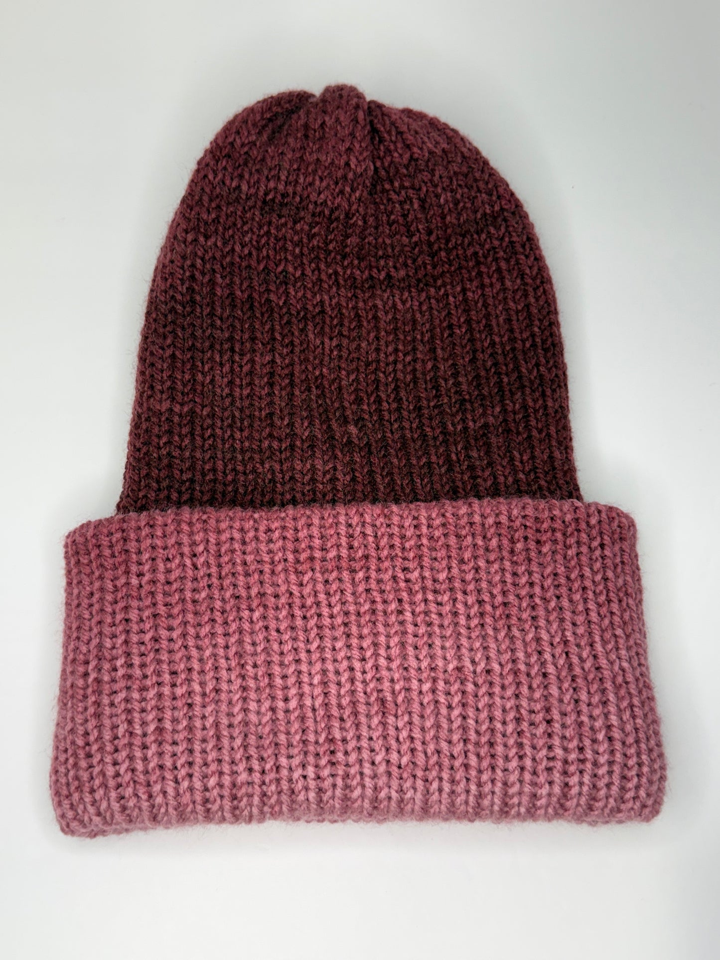 Ombre Berry Knit Beanie Reversible