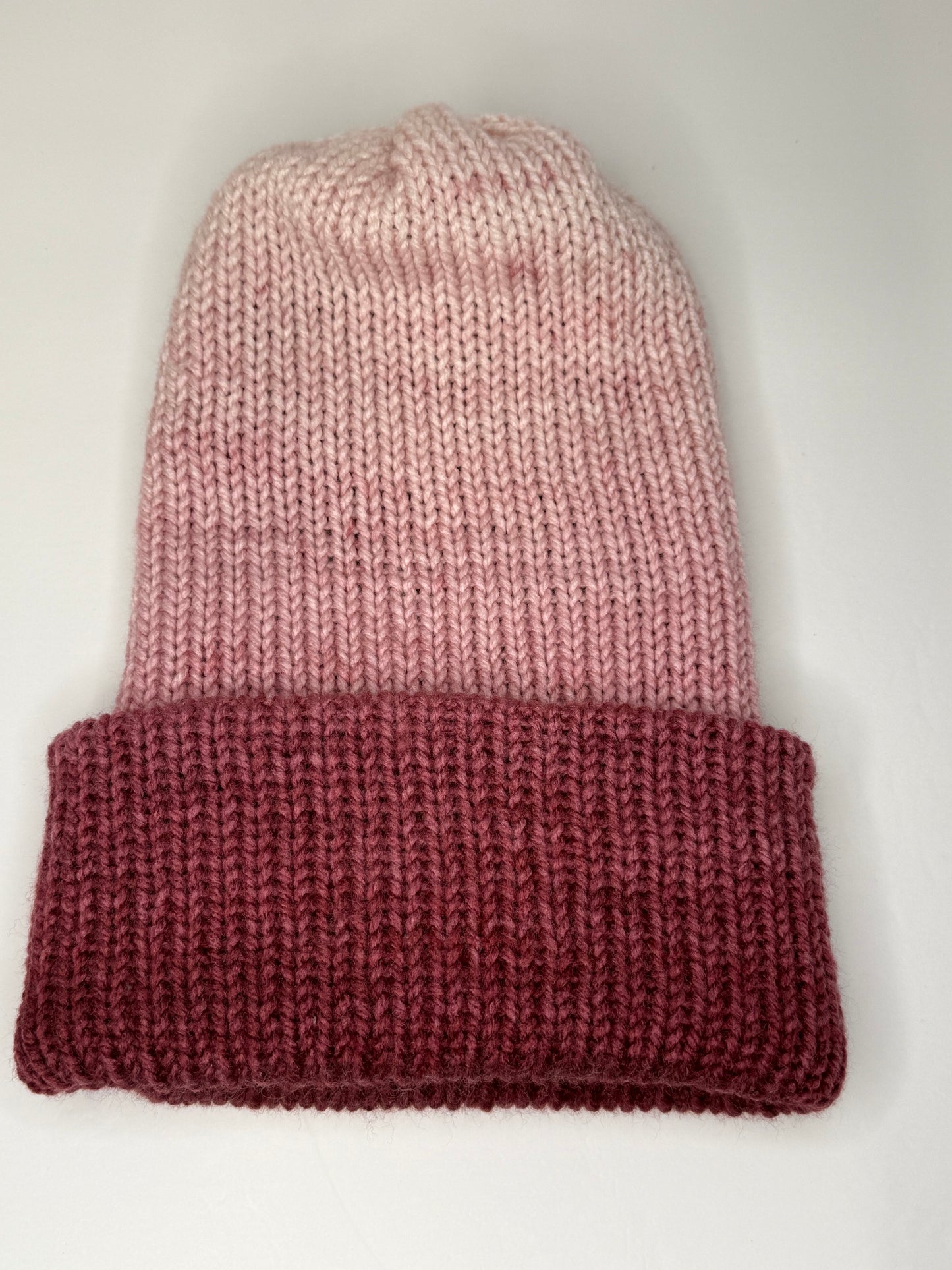 Ombre Berry Knit Beanie Reversible