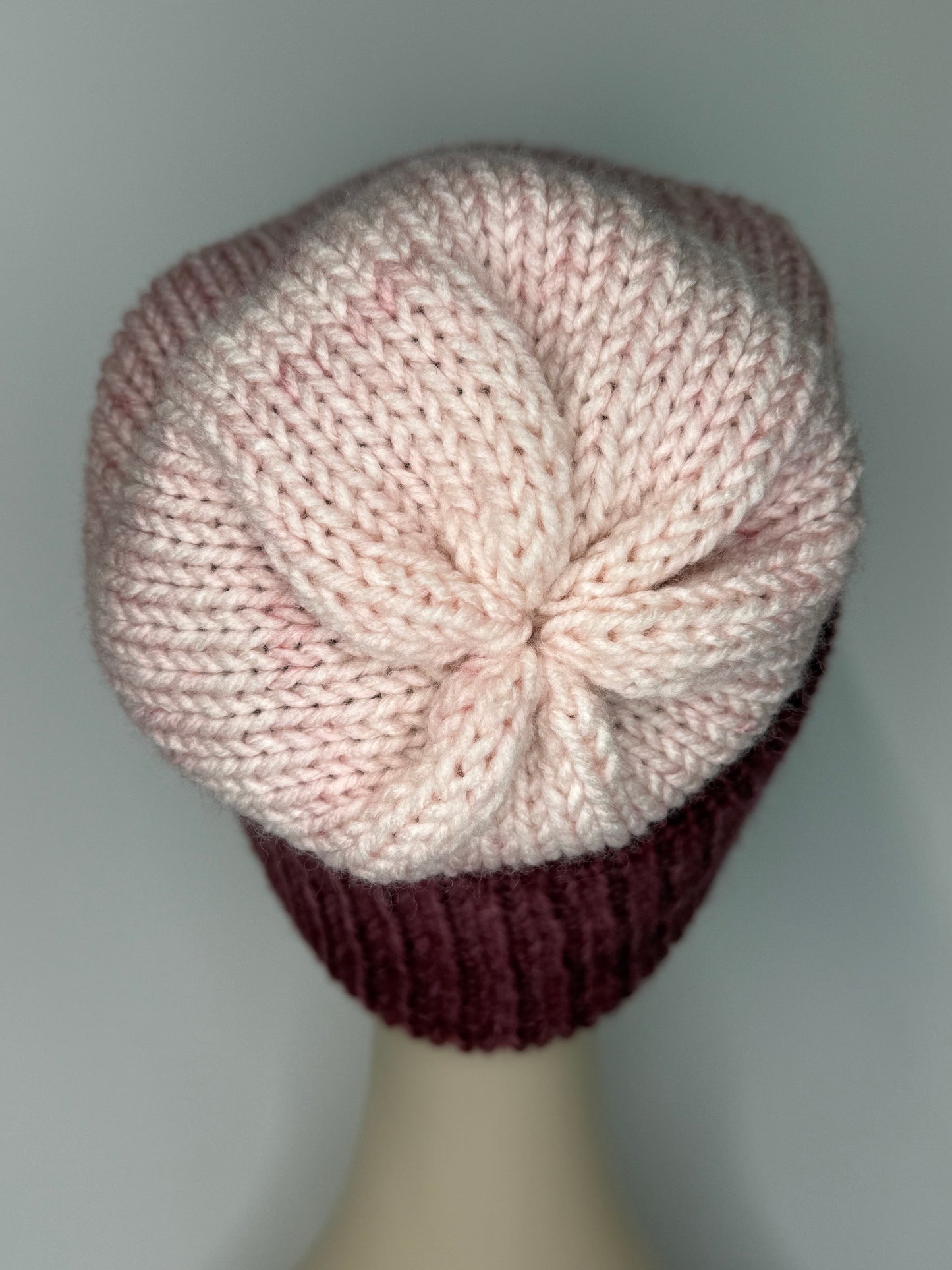 Ombre Berry Knit Beanie Reversible