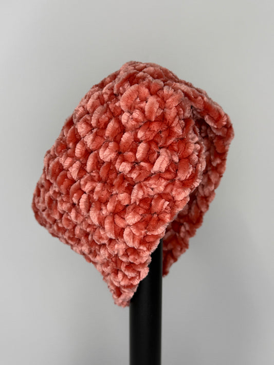 Newborn Coral Velvet headband