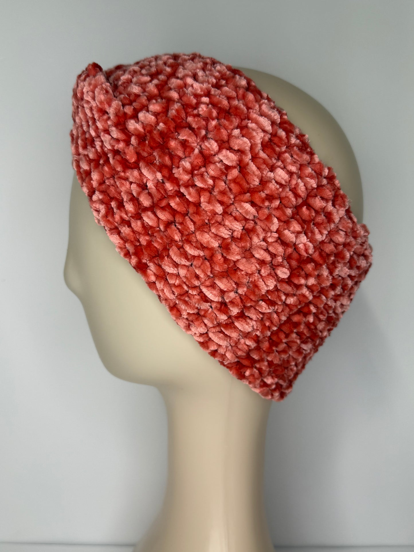 Coral Velvet Earwarmer