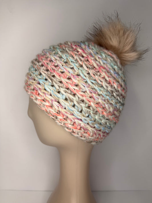 Cotton Candy Chunky Beanie