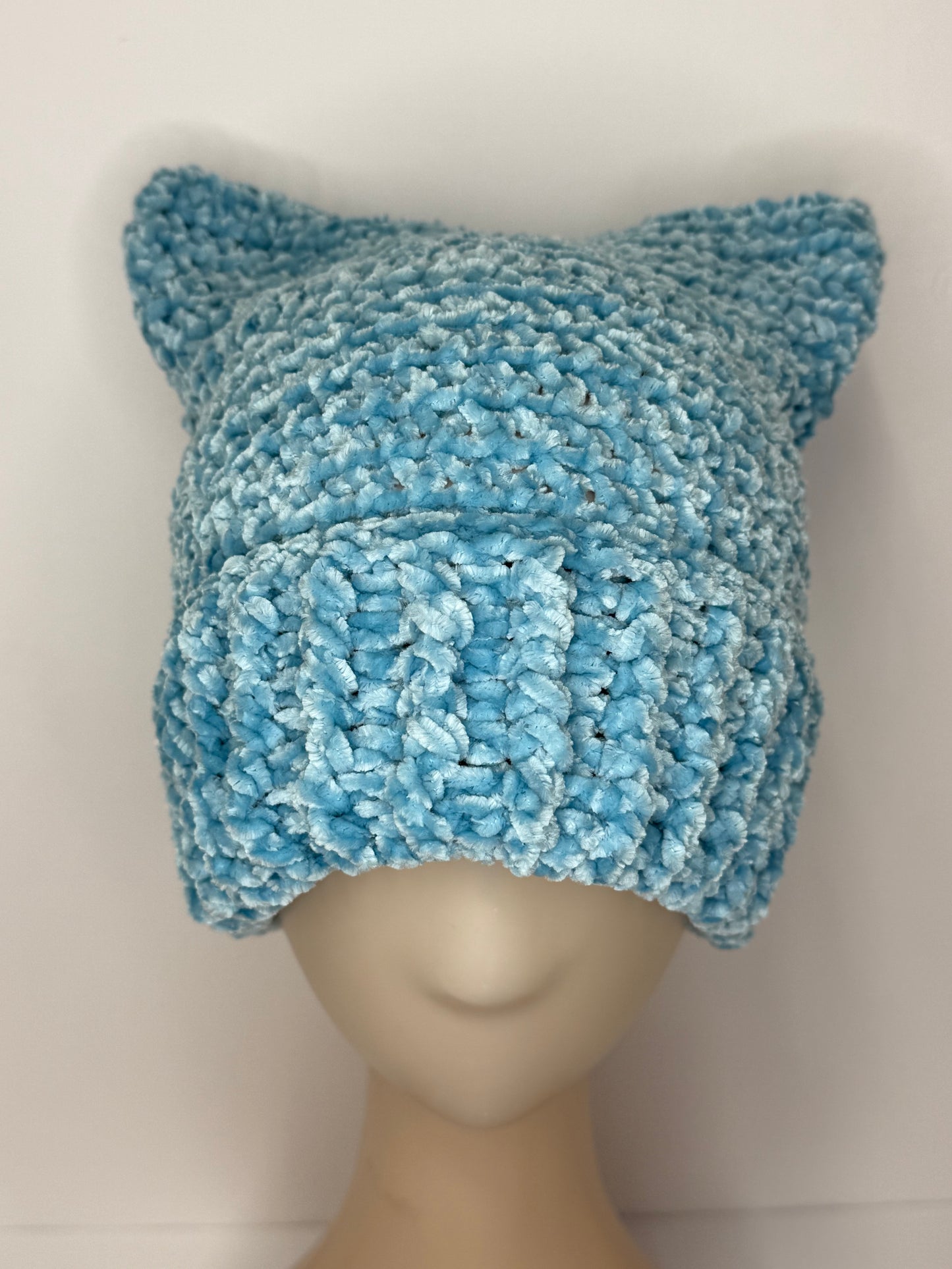 Double Brim Velvet Cat Ear Beanie